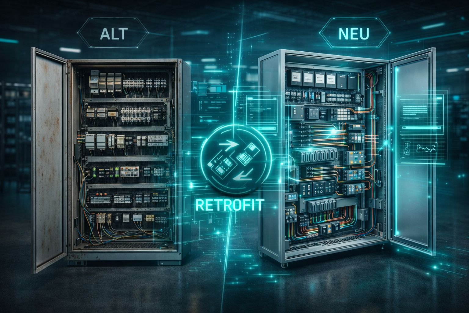 Retrofit Alt vs Neu – Schaltschrank vorher und nachher